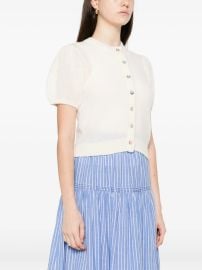 DEN Anisa puff-sleeves Cardigan Neutrals at Farfetch